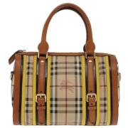 Pre-owned Canvas handbags Burberry Vintage , Beige , Dames