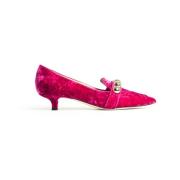 Fluwelen Loafer met Accessoires Prosperine , Pink , Dames