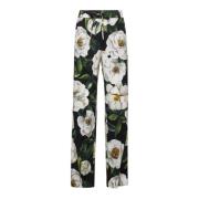 Gardenia Print Zijden Charmeuse Broek Dolce & Gabbana , Multicolor , D...