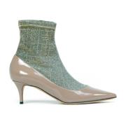 Nude Patent Knit Sock Booties Prosperine , Multicolor , Dames