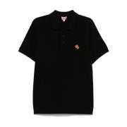 Zwarte Polo Shirt Geborduurd Logo Kenzo , Black , Heren