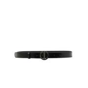 Alias leren riem met monogram logo gesp Iceberg , Black , Dames