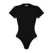 Bodysuit met logo Alaïa , Black , Dames