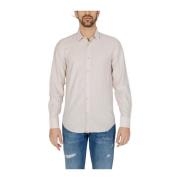 Lange Mouw Viscose Blend Shirt Antony Morato , Beige , Heren