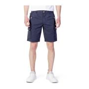 Blauwe Katoenen Bermuda Shorts Heren Collectie Blauer , Blue , Heren