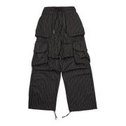 Cargo Flanel Zwarte Broek A Paper Kid , Black , Heren