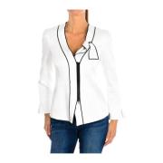 Elegante Blazer met Unieke Kraag Emporio Armani , White , Dames