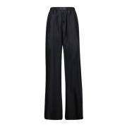 Zijden Rechte Pijp Broek MM6 Maison Margiela , Black , Dames