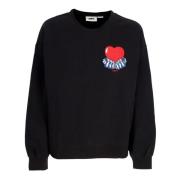 Hart Crew Fleece Sweatshirt Zwart Obey , Black , Heren