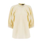 Elegante Jersey met Darts en Plooien Fabiana Filippi , Beige , Dames