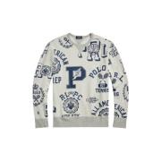 Sportieve Katoenen Grafische Sweater Polo Ralph Lauren , White , Heren