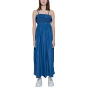 Blauwe Katoenen Jurk Lente/Zomer Collectie Only , Blue , Dames