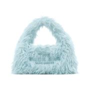 Faux Fur Mini Sack Tas Marc Jacobs , Blue , Dames