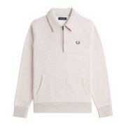 Heren half-zip sweatshirt met kraag Fred Perry , Gray , Heren