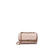 Flap tas met Matelassé motief V73 , Beige , Dames