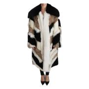 Multicolor Shearling Cape-Mantel Dolce & Gabbana , Multicolor , Dames