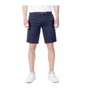 Katoenen Bermuda Shorts Blauer , Blue , Heren