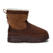 Waterdichte Shearling Gevoerde Ronde Neus Laarzen UGG , Brown , Heren