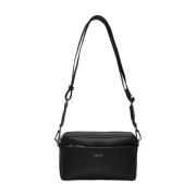 Zwarte handtas met polyurethaandetails Calvin Klein , Black , Dames