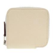 Pre-owned Leather wallets Hermès Vintage , Beige , Dames