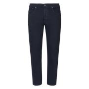 Blauwe Corduroy Wortelbroek met Logo Dondup , Blue , Heren