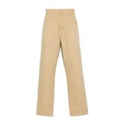 Beige Organisch Katoenen Rechte Pijp Broek Carhartt Wip , Beige , Here...