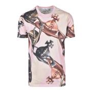 Katoenen T-shirt met uniek ontwerp Vivienne Westwood , Pink , Heren