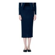 Elegante Geplooide Kokerrok Issey Miyake , Blue , Dames