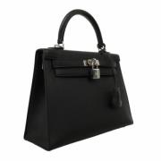 Pre-owned Leather handbags Hermès Vintage , Black , Dames