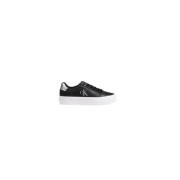 Lage Leren Sneaker Damescollectie Calvin Klein Jeans , Black , Dames