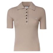 Stijlvolle T-shirts en Polos Courrèges , Beige , Dames