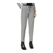 Slim-Fit Wool Blend Houndstooth Trousers Twinset , Gray , Dames