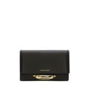 Luxe Zwart Rood Leren Handtas Alexander McQueen , Black , Dames