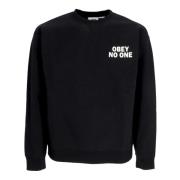 Zwarte Klimsweatshirt met Zeefdruk Obey , Black , Unisex