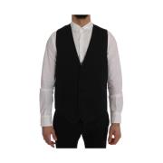 Klassieke Zwarte Single-Breasted Vest Dolce & Gabbana , Black , Heren