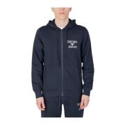 Gezellige katoenmix hoodie trui Emporio Armani , Blue , Heren