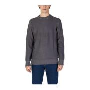 Grijze Gebreide Acryl Blend Sweater GAS , Gray , Heren