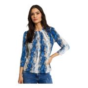 Blauwe Grazia Blouse met 3/4 Mouwen IN Front , Multicolor , Dames