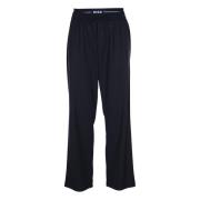 Zwarte Stijlvolle Broek Msgm , Black , Heren