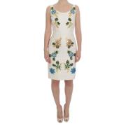 Witte Bloemenbrokaat Sicily Jurk Dolce & Gabbana , White , Dames