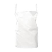 Witte Satijnen Gelaagde Strapless Top Sportmax , White , Dames