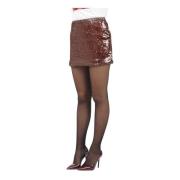 Bronzen Pailletten Minirok ViCOLO , Brown , Dames