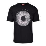 Sportieve Katoenen T-shirt Diesel , Black , Heren