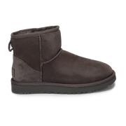 Bruine Klassieke Mini Laarzen met Rubberen Zool UGG , Gray , Dames