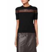 Zwart Kant Gebreide Top Paul Smith , Black , Dames