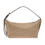 Leren schoudertas Moschino , Beige , Dames