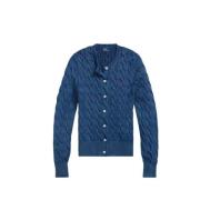 Katoenen Twisted Gebreide Trui Polo Ralph Lauren , Blue , Dames