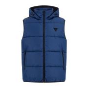 Mouwloos gewatteerd vest met capuchon - Blauw Guess , Blue , Heren