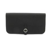 Pre-owned Leather wallets Hermès Vintage , Black , Dames