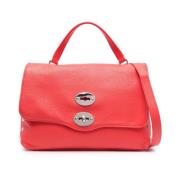 Rode Leren Tote Tas met Zilverkleurige Hardware Zanellato , Red , Dame...